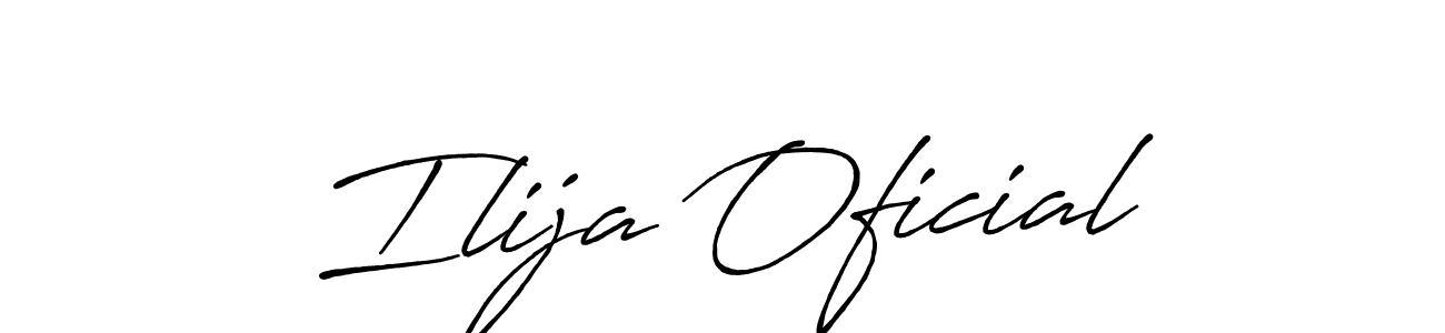 Create a beautiful signature design for name Ilija Oficial. With this signature (Antro_Vectra_Bolder) fonts, you can make a handwritten signature for free. Ilija Oficial signature style 7 images and pictures png