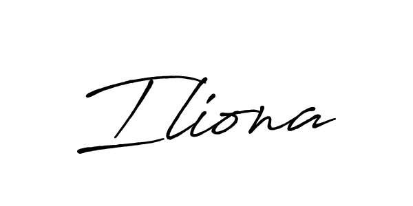 How to make Iliona name signature. Use Antro_Vectra_Bolder style for creating short signs online. This is the latest handwritten sign. Iliona signature style 7 images and pictures png