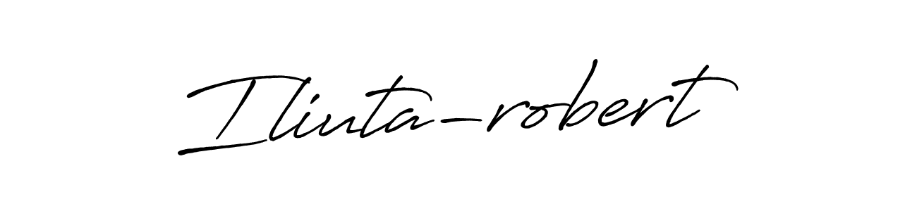 How to make Iliuta-robert name signature. Use Antro_Vectra_Bolder style for creating short signs online. This is the latest handwritten sign. Iliuta-robert signature style 7 images and pictures png