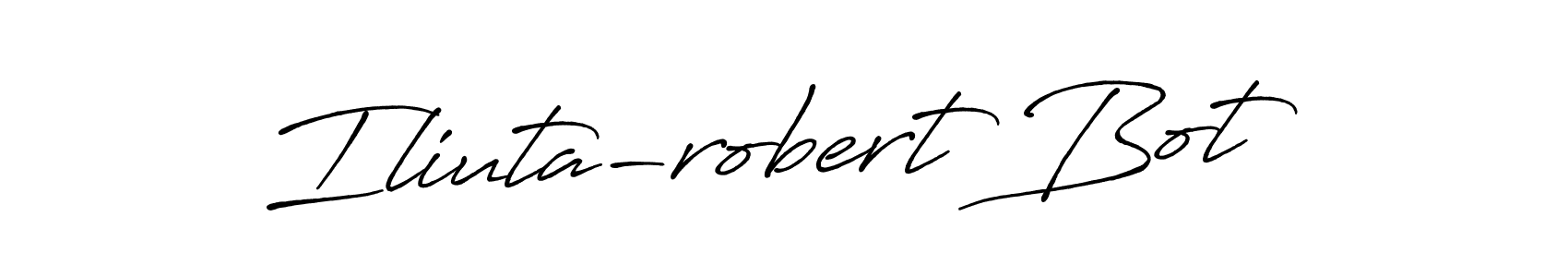 The best way (Antro_Vectra_Bolder) to make a short signature is to pick only two or three words in your name. The name Iliuta-robert Bot include a total of six letters. For converting this name. Iliuta-robert Bot signature style 7 images and pictures png