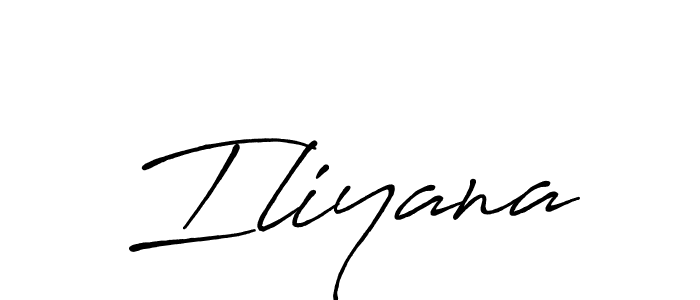 Make a beautiful signature design for name Iliyana. With this signature (Antro_Vectra_Bolder) style, you can create a handwritten signature for free. Iliyana signature style 7 images and pictures png