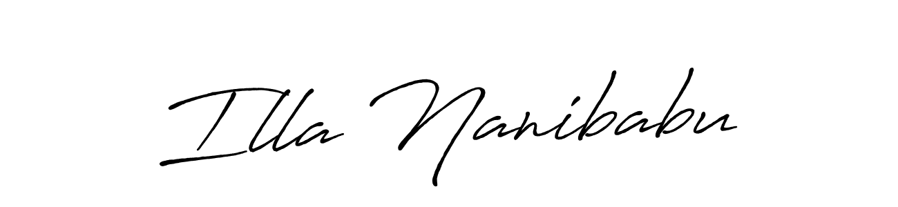 Also we have Illa Nanibabu name is the best signature style. Create professional handwritten signature collection using Antro_Vectra_Bolder autograph style. Illa Nanibabu signature style 7 images and pictures png