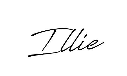 Use a signature maker to create a handwritten signature online. With this signature software, you can design (Antro_Vectra_Bolder) your own signature for name Illie. Illie signature style 7 images and pictures png