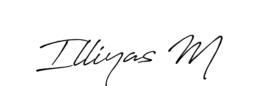 Create a beautiful signature design for name Illiyas M. With this signature (Antro_Vectra_Bolder) fonts, you can make a handwritten signature for free. Illiyas M signature style 7 images and pictures png