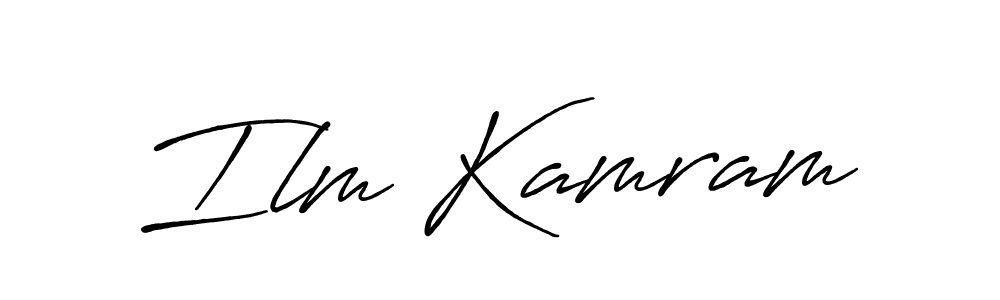 Similarly Antro_Vectra_Bolder is the best handwritten signature design. Signature creator online .You can use it as an online autograph creator for name Ilm Kamram. Ilm Kamram signature style 7 images and pictures png