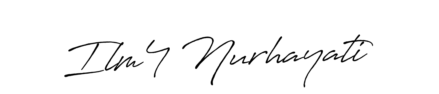 Create a beautiful signature design for name Ilm4 Nurhayati. With this signature (Antro_Vectra_Bolder) fonts, you can make a handwritten signature for free. Ilm4 Nurhayati signature style 7 images and pictures png