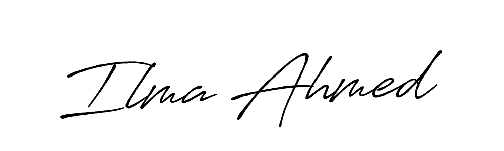 Make a beautiful signature design for name Ilma Ahmed. With this signature (Antro_Vectra_Bolder) style, you can create a handwritten signature for free. Ilma Ahmed signature style 7 images and pictures png