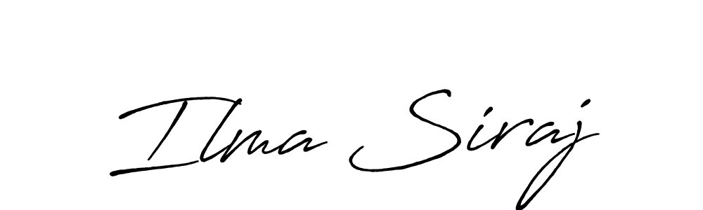 Create a beautiful signature design for name Ilma Siraj. With this signature (Antro_Vectra_Bolder) fonts, you can make a handwritten signature for free. Ilma Siraj signature style 7 images and pictures png