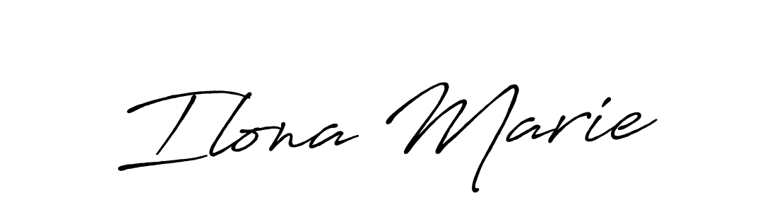 How to make Ilona Marie name signature. Use Antro_Vectra_Bolder style for creating short signs online. This is the latest handwritten sign. Ilona Marie signature style 7 images and pictures png