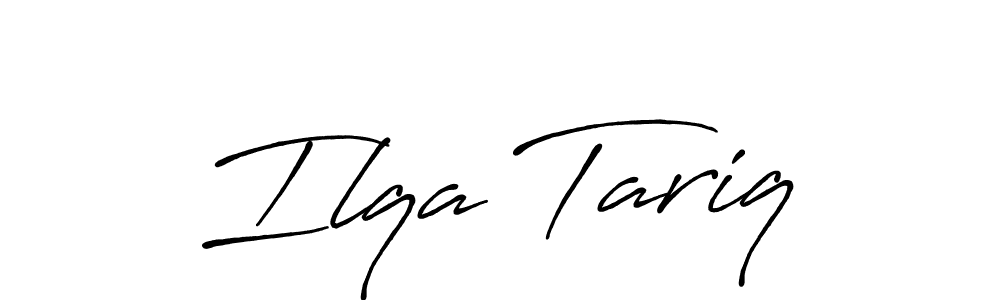 You should practise on your own different ways (Antro_Vectra_Bolder) to write your name (Ilqa Tariq) in signature. don't let someone else do it for you. Ilqa Tariq signature style 7 images and pictures png