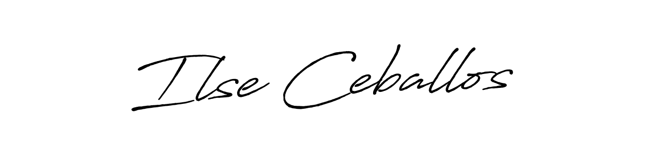 How to make Ilse Ceballos name signature. Use Antro_Vectra_Bolder style for creating short signs online. This is the latest handwritten sign. Ilse Ceballos signature style 7 images and pictures png