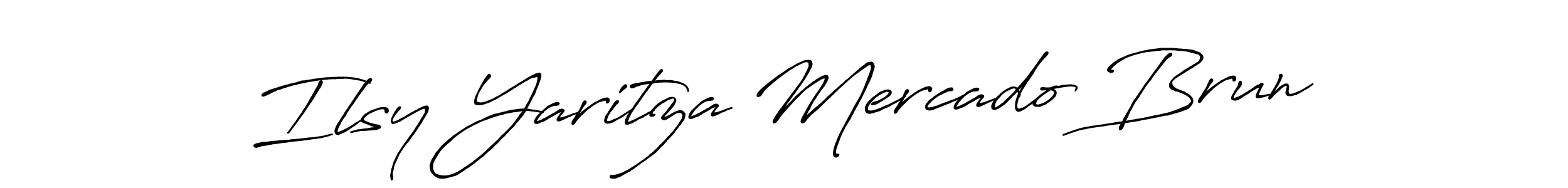 How to make Ilsy Yaritza Mercado Brun name signature. Use Antro_Vectra_Bolder style for creating short signs online. This is the latest handwritten sign. Ilsy Yaritza Mercado Brun signature style 7 images and pictures png