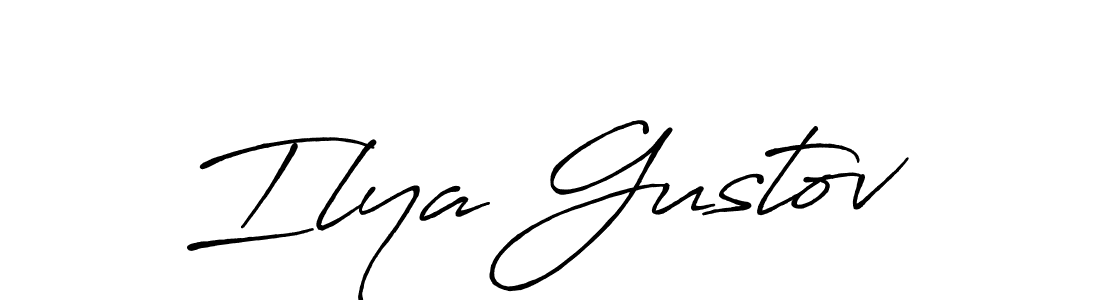 Create a beautiful signature design for name Ilya Gustov. With this signature (Antro_Vectra_Bolder) fonts, you can make a handwritten signature for free. Ilya Gustov signature style 7 images and pictures png