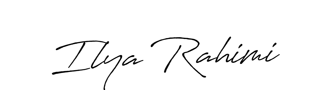 Make a beautiful signature design for name Ilya Rahimi. With this signature (Antro_Vectra_Bolder) style, you can create a handwritten signature for free. Ilya Rahimi signature style 7 images and pictures png