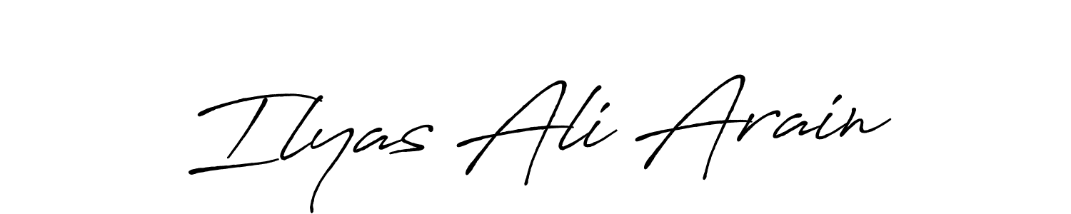 Antro_Vectra_Bolder is a professional signature style that is perfect for those who want to add a touch of class to their signature. It is also a great choice for those who want to make their signature more unique. Get Ilyas Ali Arain name to fancy signature for free. Ilyas Ali Arain signature style 7 images and pictures png