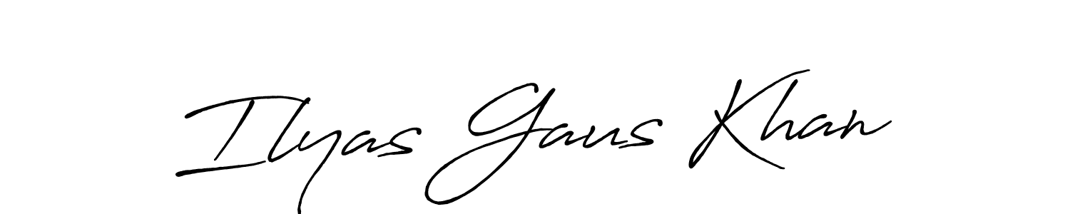 The best way (Antro_Vectra_Bolder) to make a short signature is to pick only two or three words in your name. The name Ilyas Gaus Khan include a total of six letters. For converting this name. Ilyas Gaus Khan signature style 7 images and pictures png