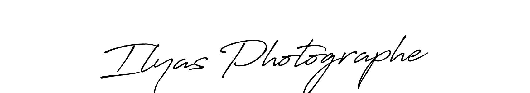 Design your own signature with our free online signature maker. With this signature software, you can create a handwritten (Antro_Vectra_Bolder) signature for name Ilyas Photographe. Ilyas Photographe signature style 7 images and pictures png