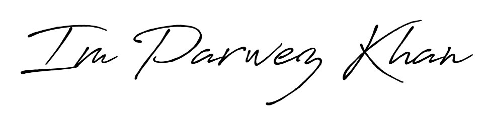 Enhance your business communications with Im Parwez Khan signature in Antro_Vectra_Bolder lettering. Clean, modern, and universally compatible. Im Parwez Khan signature style 7 images and pictures png