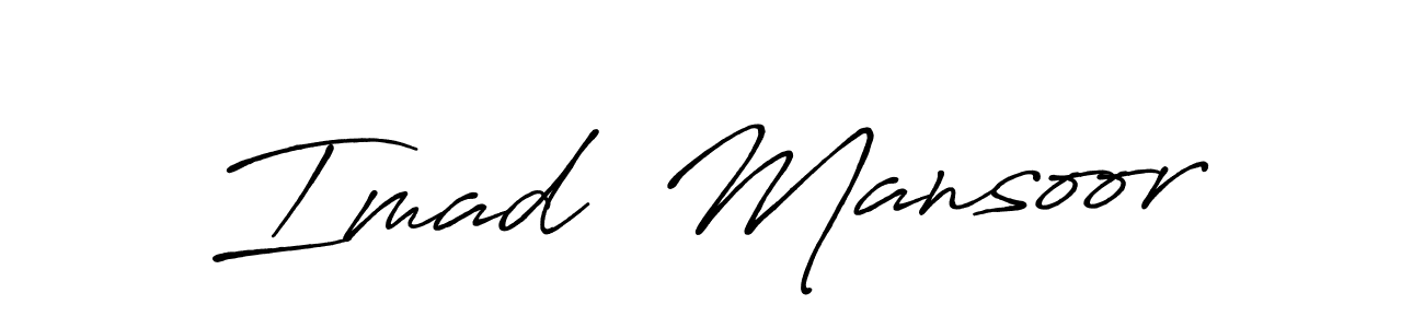 Also You can easily find your signature by using the search form. We will create Imad  Mansoor name handwritten signature images for you free of cost using Antro_Vectra_Bolder sign style. Imad  Mansoor signature style 7 images and pictures png