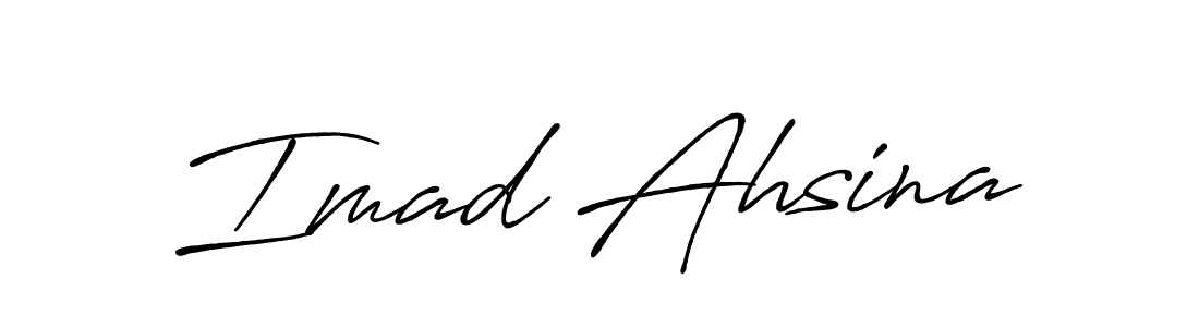 Also we have Imad Ahsina name is the best signature style. Create professional handwritten signature collection using Antro_Vectra_Bolder autograph style. Imad Ahsina signature style 7 images and pictures png