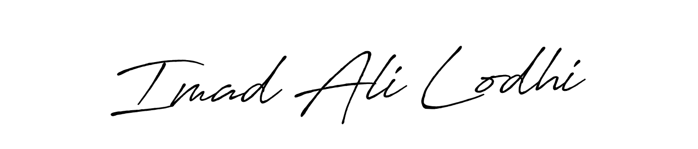 Create a beautiful signature design for name Imad Ali Lodhi. With this signature (Antro_Vectra_Bolder) fonts, you can make a handwritten signature for free. Imad Ali Lodhi signature style 7 images and pictures png