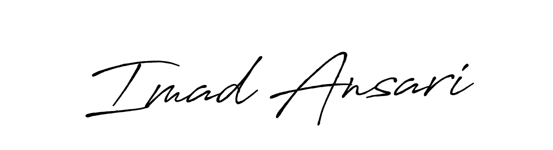 Imad Ansari stylish signature style. Best Handwritten Sign (Antro_Vectra_Bolder) for my name. Handwritten Signature Collection Ideas for my name Imad Ansari. Imad Ansari signature style 7 images and pictures png