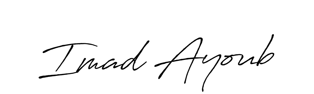 Design your own signature with our free online signature maker. With this signature software, you can create a handwritten (Antro_Vectra_Bolder) signature for name Imad Ayoub. Imad Ayoub signature style 7 images and pictures png