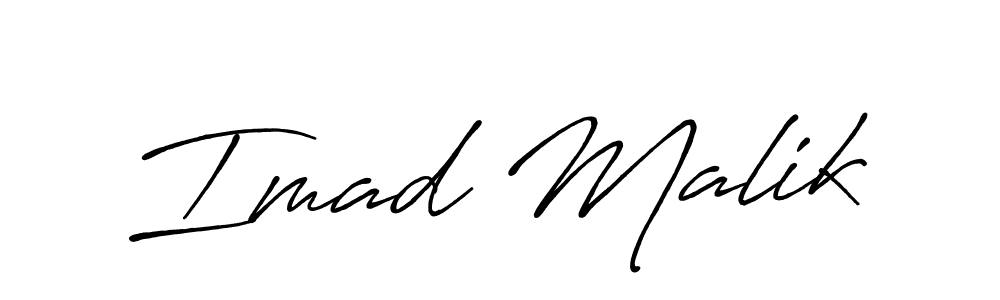 Imad Malik stylish signature style. Best Handwritten Sign (Antro_Vectra_Bolder) for my name. Handwritten Signature Collection Ideas for my name Imad Malik. Imad Malik signature style 7 images and pictures png