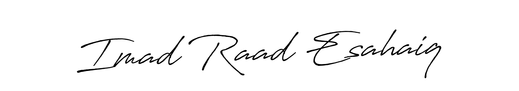 How to make Imad Raad Esahaiq signature? Antro_Vectra_Bolder is a professional autograph style. Create handwritten signature for Imad Raad Esahaiq name. Imad Raad Esahaiq signature style 7 images and pictures png
