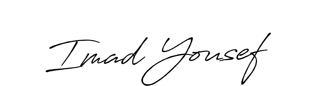 How to make Imad Yousef name signature. Use Antro_Vectra_Bolder style for creating short signs online. This is the latest handwritten sign. Imad Yousef signature style 7 images and pictures png