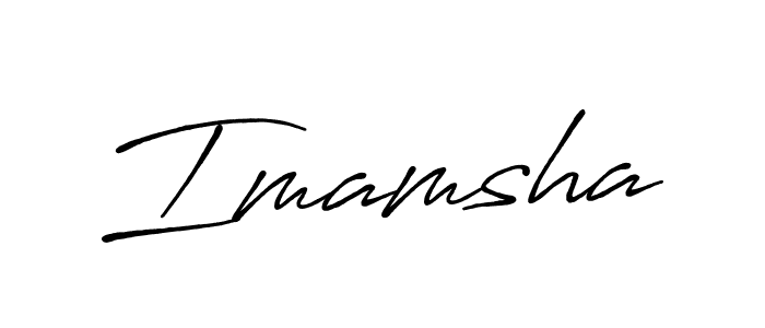 Use a signature maker to create a handwritten signature online. With this signature software, you can design (Antro_Vectra_Bolder) your own signature for name Imamsha. Imamsha signature style 7 images and pictures png