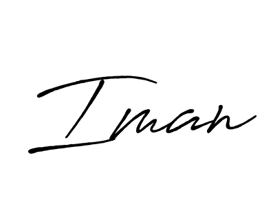 Design your own signature with our free online signature maker. With this signature software, you can create a handwritten (Antro_Vectra_Bolder) signature for name Iman. Iman signature style 7 images and pictures png