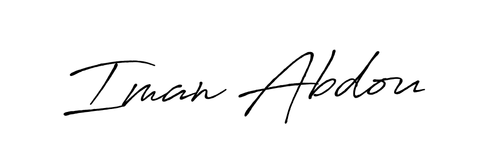 Iman Abdou stylish signature style. Best Handwritten Sign (Antro_Vectra_Bolder) for my name. Handwritten Signature Collection Ideas for my name Iman Abdou. Iman Abdou signature style 7 images and pictures png