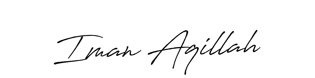 Create a beautiful signature design for name Iman Aqillah. With this signature (Antro_Vectra_Bolder) fonts, you can make a handwritten signature for free. Iman Aqillah signature style 7 images and pictures png