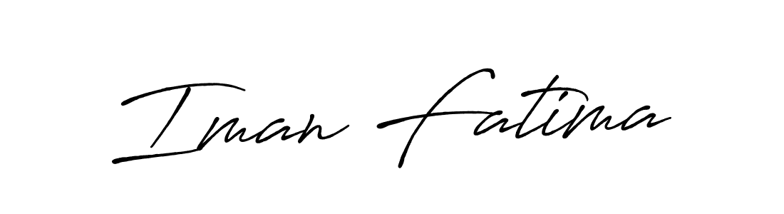 Make a beautiful signature design for name Iman Fatima. With this signature (Antro_Vectra_Bolder) style, you can create a handwritten signature for free. Iman Fatima signature style 7 images and pictures png