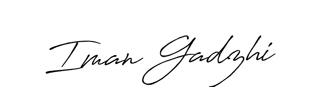 Design your own signature with our free online signature maker. With this signature software, you can create a handwritten (Antro_Vectra_Bolder) signature for name Iman Gadzhi. Iman Gadzhi signature style 7 images and pictures png