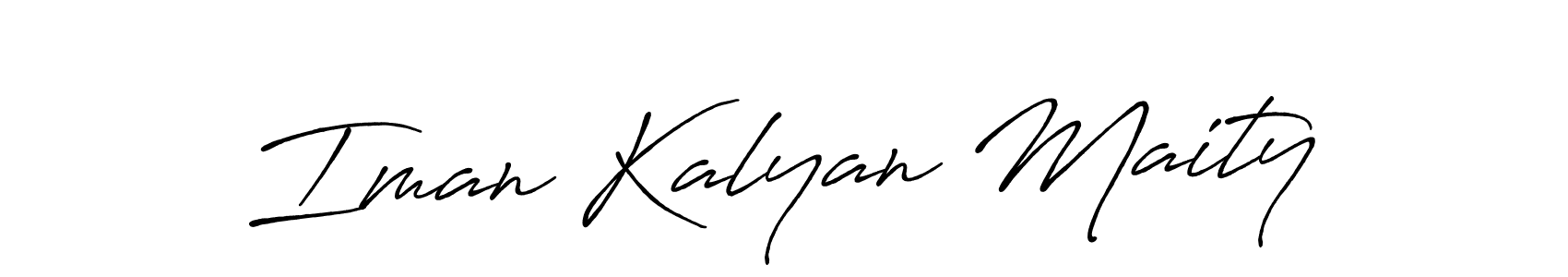 How to make Iman Kalyan Maity name signature. Use Antro_Vectra_Bolder style for creating short signs online. This is the latest handwritten sign. Iman Kalyan Maity signature style 7 images and pictures png