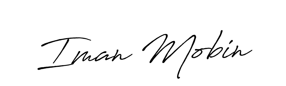 Similarly Antro_Vectra_Bolder is the best handwritten signature design. Signature creator online .You can use it as an online autograph creator for name Iman Mobin. Iman Mobin signature style 7 images and pictures png