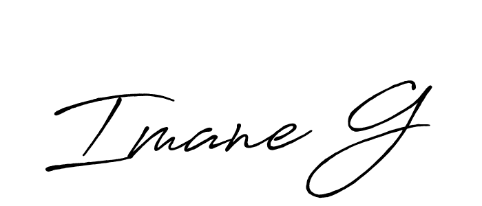 The best way (Antro_Vectra_Bolder) to make a short signature is to pick only two or three words in your name. The name Imane G include a total of six letters. For converting this name. Imane G signature style 7 images and pictures png