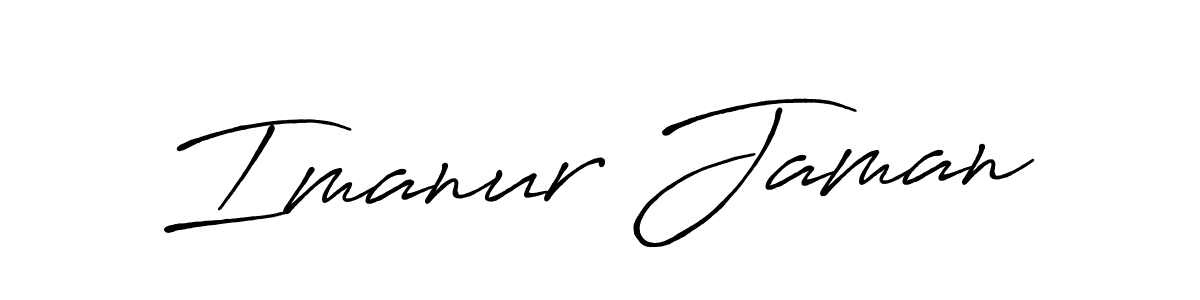 Make a beautiful signature design for name Imanur Jaman. With this signature (Antro_Vectra_Bolder) style, you can create a handwritten signature for free. Imanur Jaman signature style 7 images and pictures png