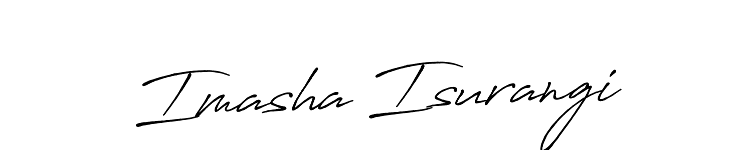 Make a beautiful signature design for name Imasha Isurangi. With this signature (Antro_Vectra_Bolder) style, you can create a handwritten signature for free. Imasha Isurangi signature style 7 images and pictures png