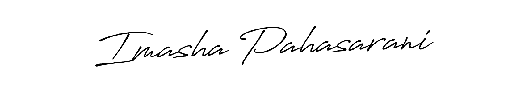 How to make Imasha Pahasarani name signature. Use Antro_Vectra_Bolder style for creating short signs online. This is the latest handwritten sign. Imasha Pahasarani signature style 7 images and pictures png
