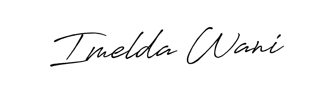 The best way (Antro_Vectra_Bolder) to make a short signature is to pick only two or three words in your name. The name Imelda Wani include a total of six letters. For converting this name. Imelda Wani signature style 7 images and pictures png