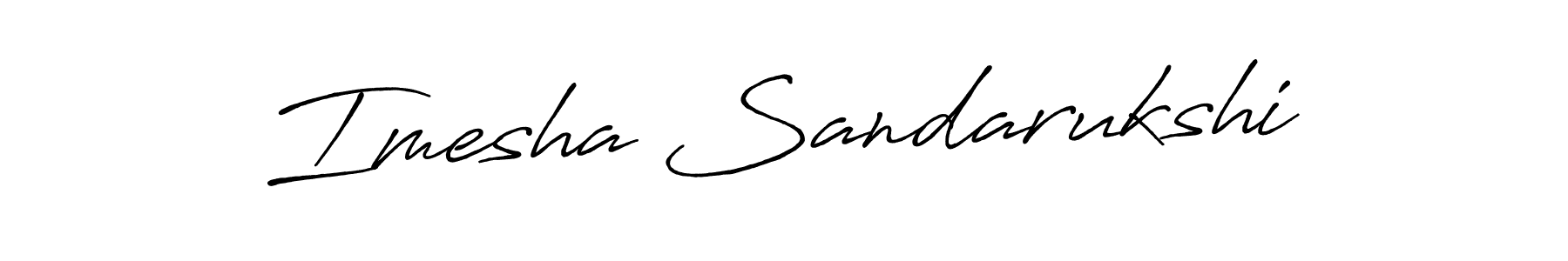 How to make Imesha Sandarukshi name signature. Use Antro_Vectra_Bolder style for creating short signs online. This is the latest handwritten sign. Imesha Sandarukshi signature style 7 images and pictures png