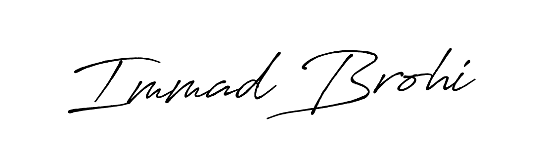 Use a signature maker to create a handwritten signature online. With this signature software, you can design (Antro_Vectra_Bolder) your own signature for name Immad Brohi. Immad Brohi signature style 7 images and pictures png