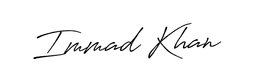 This is the best signature style for the Immad Khan name. Also you like these signature font (Antro_Vectra_Bolder). Mix name signature. Immad Khan signature style 7 images and pictures png