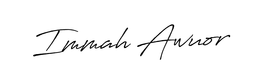 Create a beautiful signature design for name Immah Awuor. With this signature (Antro_Vectra_Bolder) fonts, you can make a handwritten signature for free. Immah Awuor signature style 7 images and pictures png