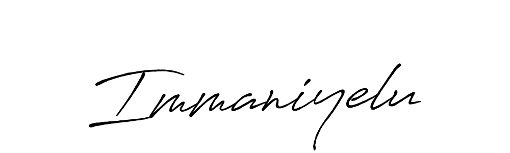 Also we have Immaniyelu name is the best signature style. Create professional handwritten signature collection using Antro_Vectra_Bolder autograph style. Immaniyelu signature style 7 images and pictures png