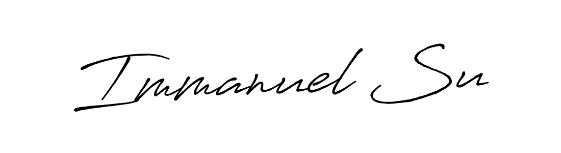 Antro_Vectra_Bolder is a professional signature style that is perfect for those who want to add a touch of class to their signature. It is also a great choice for those who want to make their signature more unique. Get Immanuel Su name to fancy signature for free. Immanuel Su signature style 7 images and pictures png