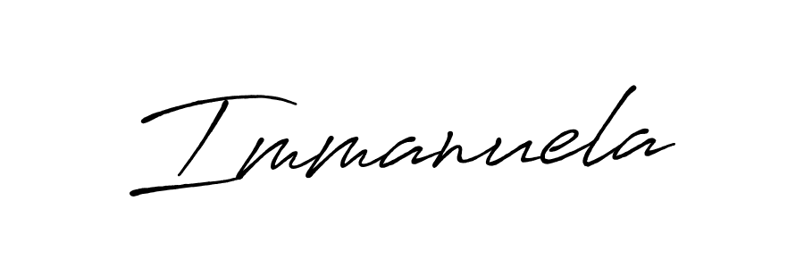 Immanuela stylish signature style. Best Handwritten Sign (Antro_Vectra_Bolder) for my name. Handwritten Signature Collection Ideas for my name Immanuela. Immanuela signature style 7 images and pictures png